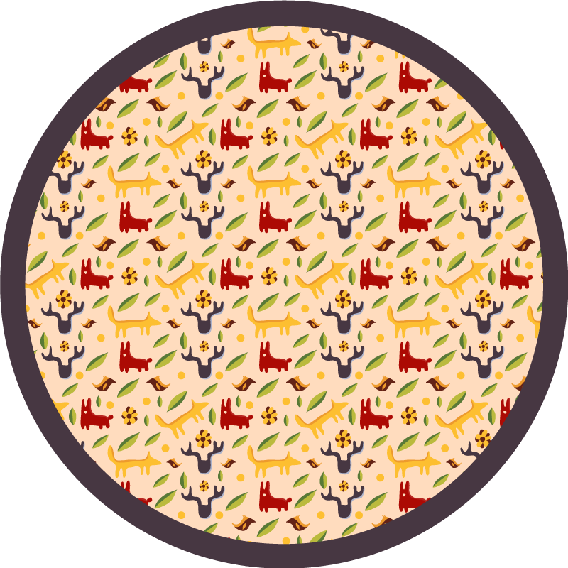 Kleurrijke bosdieren vinyl tapijt meer kinderen - TenStickers