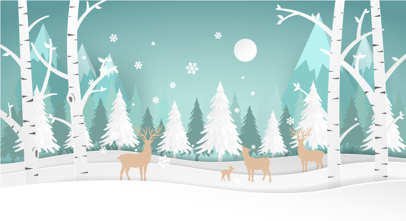 Winterboslandschap vinyl tapijt natuur - TenStickers