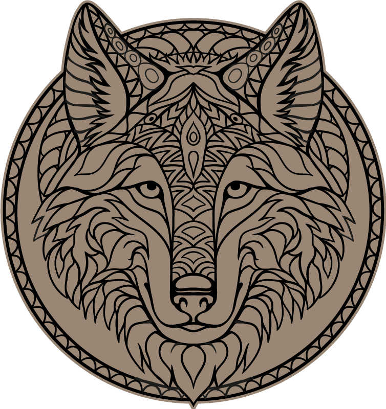 Dieren vinyl tapijt ontwerp van een bruine wolf - TenStickers