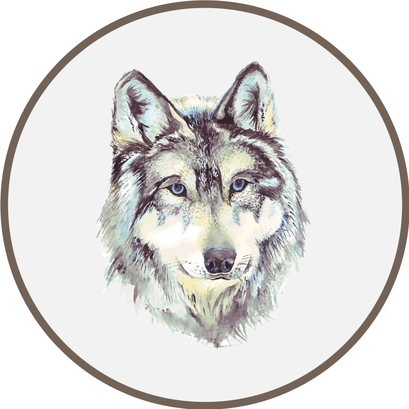 Wolf illustratie dieren vinyl tapijt - TenStickers