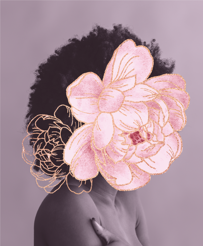 Sierlijk botanisch silhouet vinyl tapijt woonkamer - TenStickers