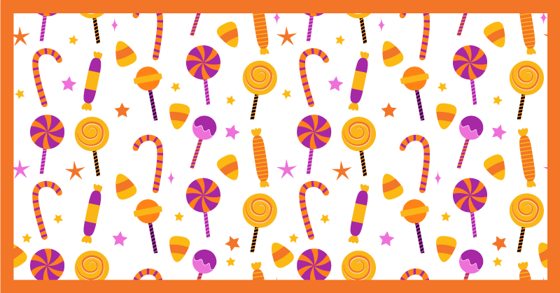 Kleurrijk snoepontwerp vinyl tapijt keuken - TenStickers