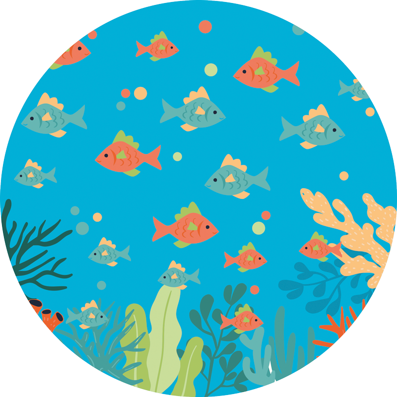 Kleurrijke onderwaterscène vinyl tapijt badkamer - TenStickers