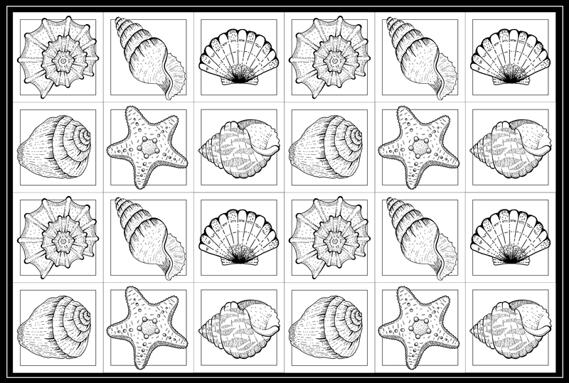 Schelpkunstwerk vinyl tapijt natuur - TenStickers