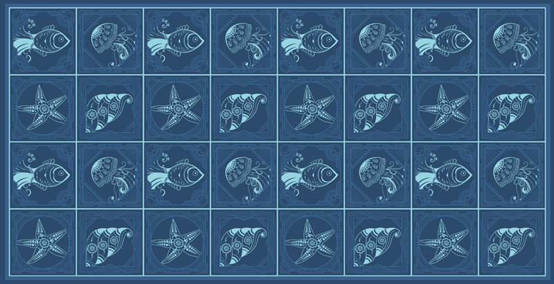 Ontwerp van het zeeleven vinyl tapijt badkamer - TenStickers