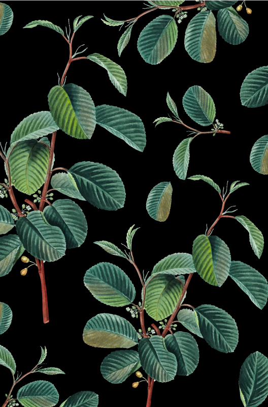 Levendig bladmotief vinyl tapijt woonkamer - TenStickers