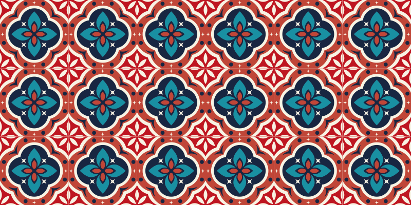 Vinyl tapijt mozaïek botanische inspiratie - TenStickers