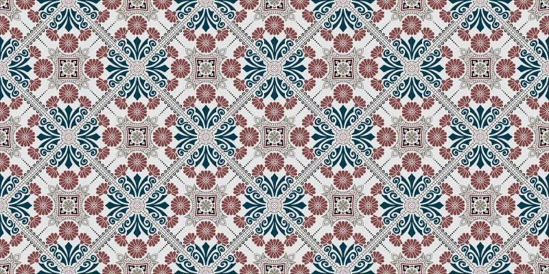 Botanische opstelling vinyl tapijt tegels - TenStickers