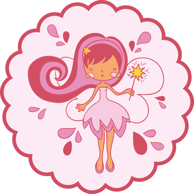 Vinyl tapijt kind met charmante fee figuur - TenStickers