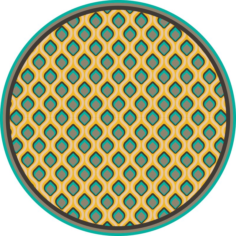 Modern mid-century patroon vinyl tapijt keuken - TenStickers