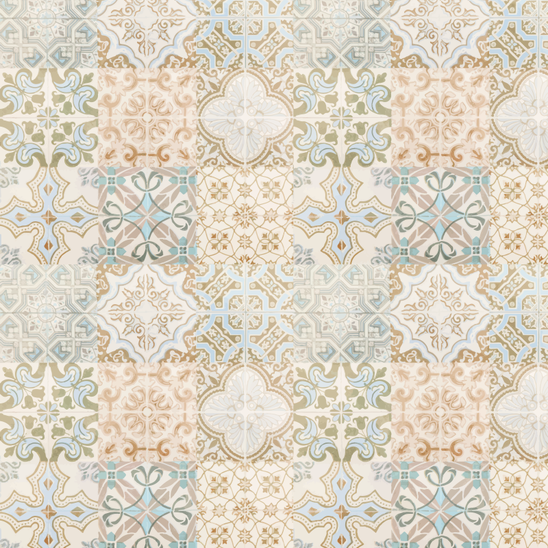 Hydraulische tegels vinyl tapijt Oude relikwie - TenStickers