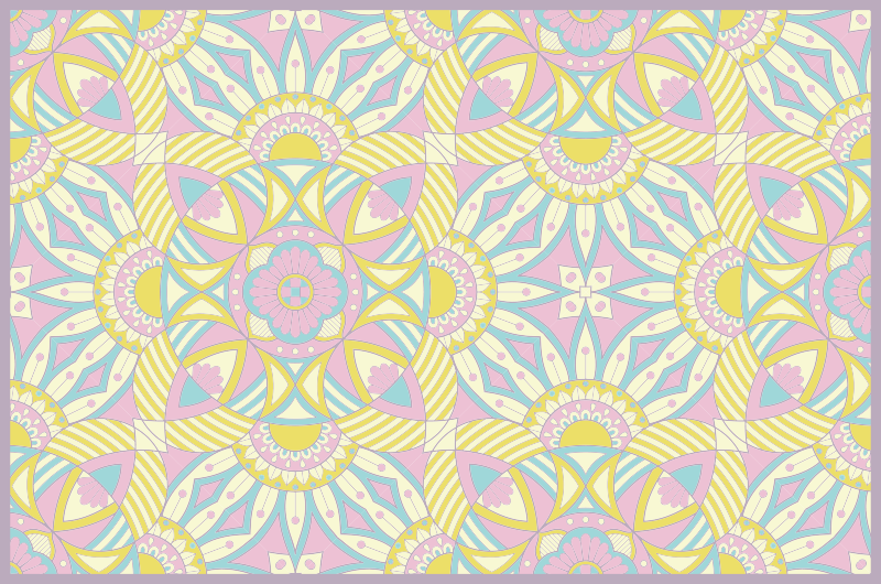 Complexe geometrische arrangementen vinyl tapijt mandala - TenStickers