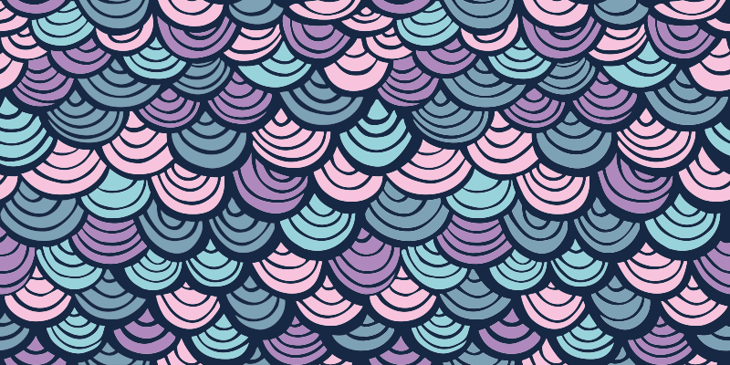 Paars en blauw golfmotief vinyl tapijt geometrisch - TenStickers