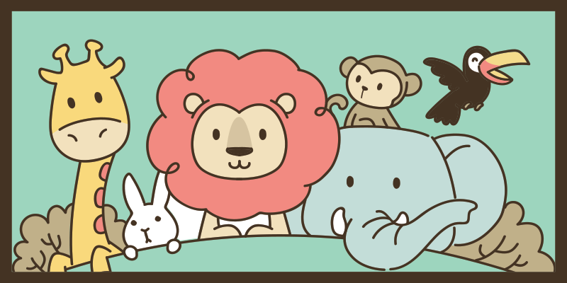 Jungle vrienden dieren vinyl tapijt meer kinderen - TenStickers