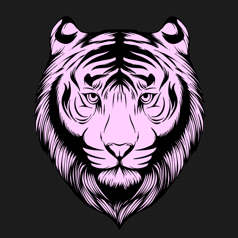 Felle roze tijger dieren vinyl tapijt - TenStickers