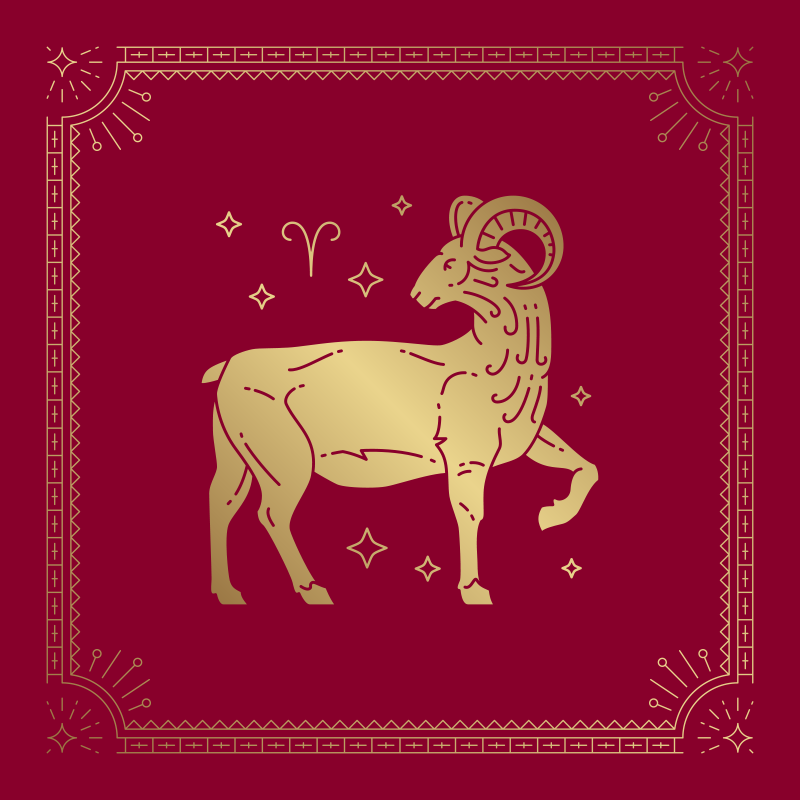 Gouden ram symbool dieren vinyl tapijt - TenStickers