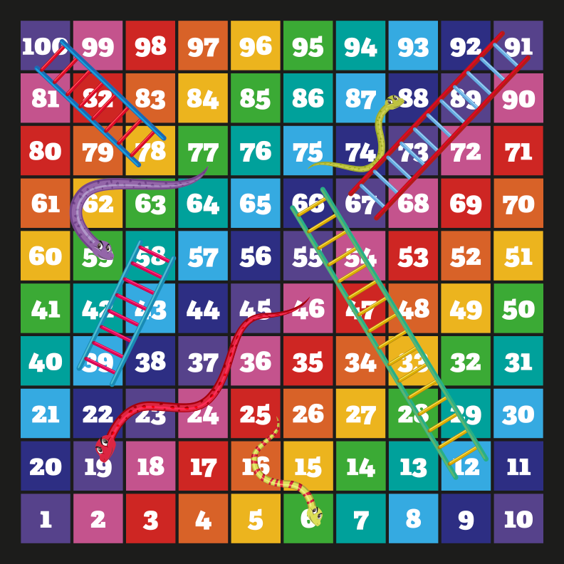 Vinyl tapijt spel slangen en ladders - TenStickers