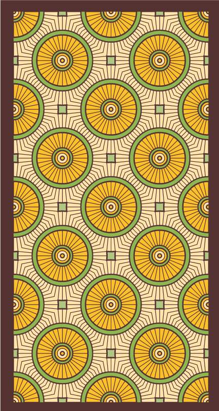 Cirkelvormig stralingspatroon vinyl tapijt woonkamer - TenStickers