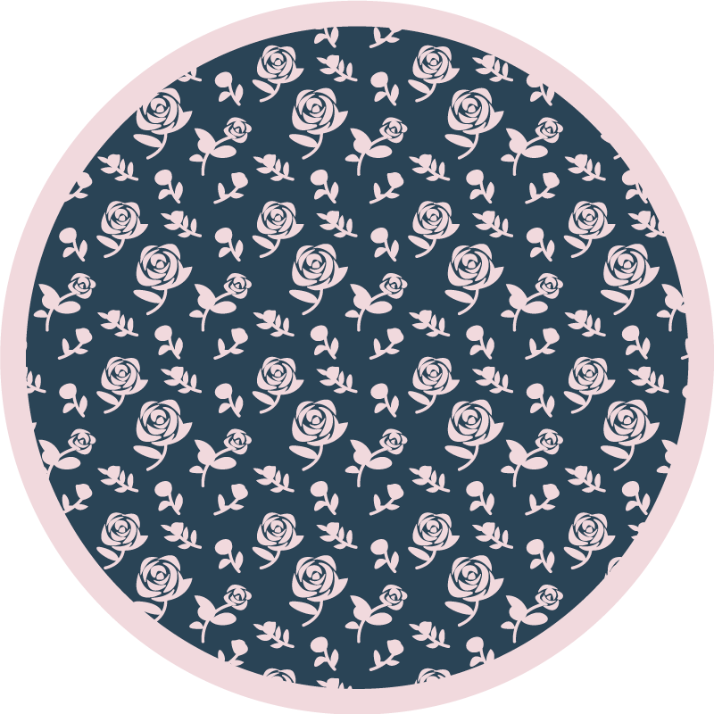 Roze bloemenpatroon vinyl tapijt bloemen en planten - TenStickers