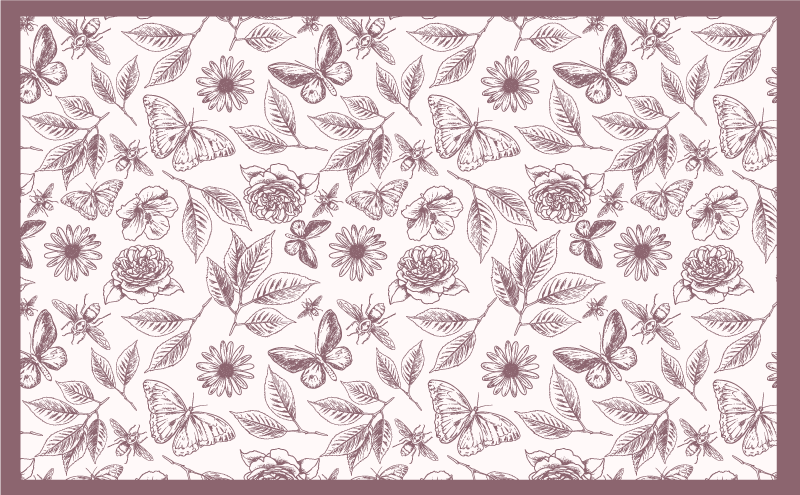 Subtiel bloesemarrangement vinyl tapijt bloemen en planten - TenStickers