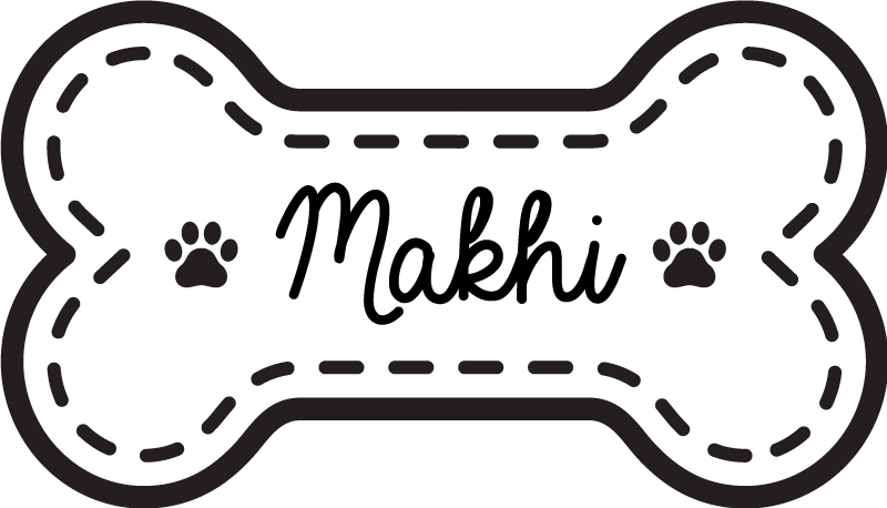 Hondenbotvorm vinyl tapijt met naam - TenStickers