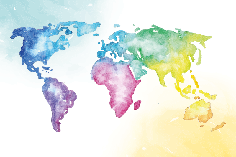 Vinyl tapijt wereldkaart levendige wereldkaart - TenStickers