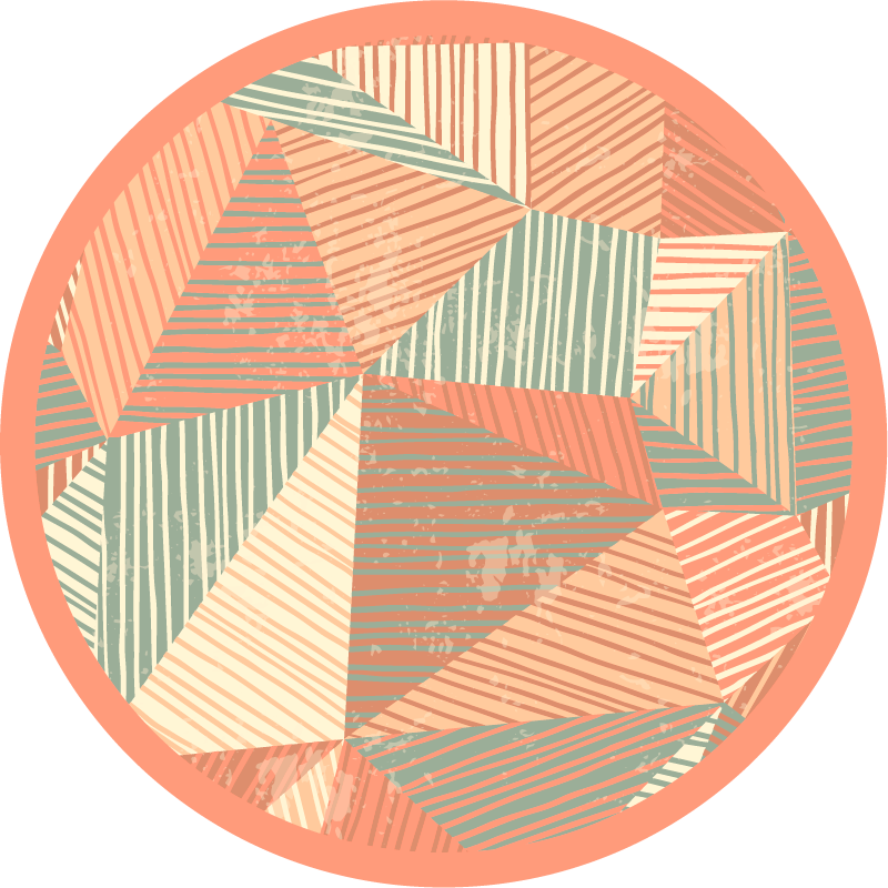 Driehoeken kleurenspel vinyl tapijt geometrisch - TenStickers