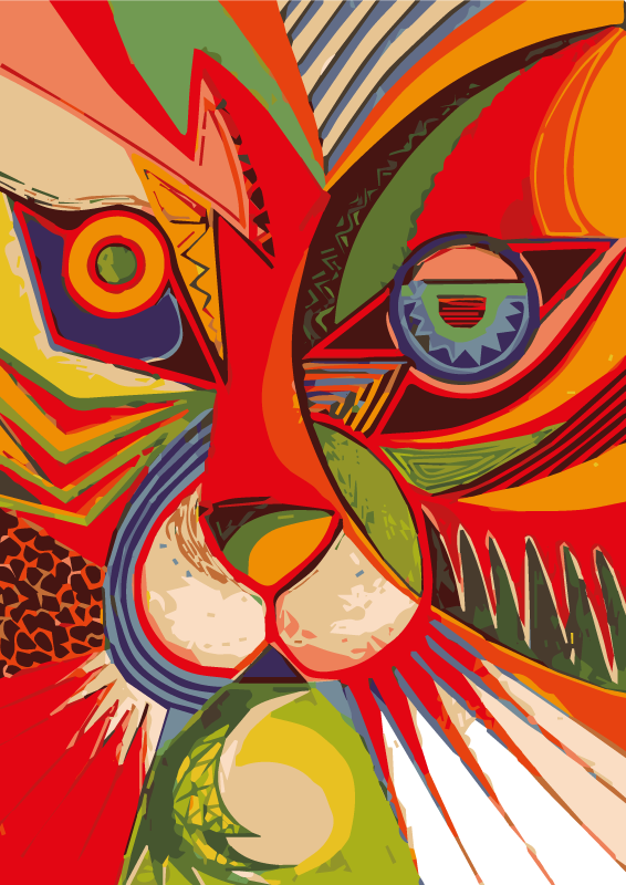 Kleurrijk kattengezicht dieren vinyl tapijt - TenStickers