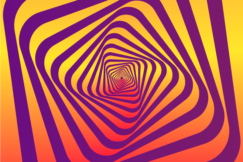 Spiraalvormig kleurenpatroon vinyl tapijt geometrisch - TenStickers