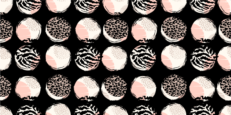 Gedurfde cirkelpatronen vinyl vloerkleed dierenprint - TenStickers