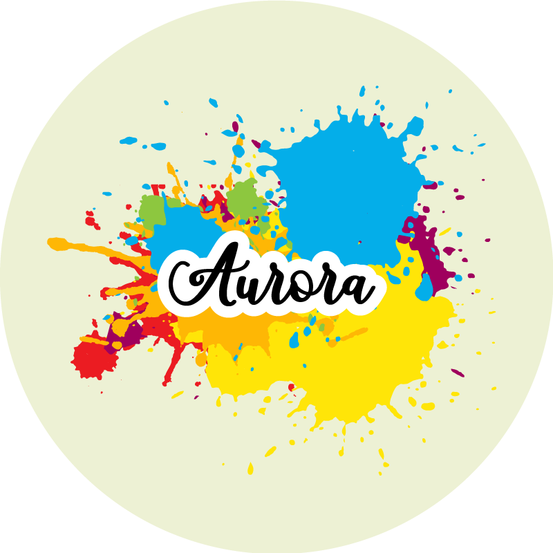 Spatkunstwerk met naam vinyl tapijt andere textuur - TenStickers