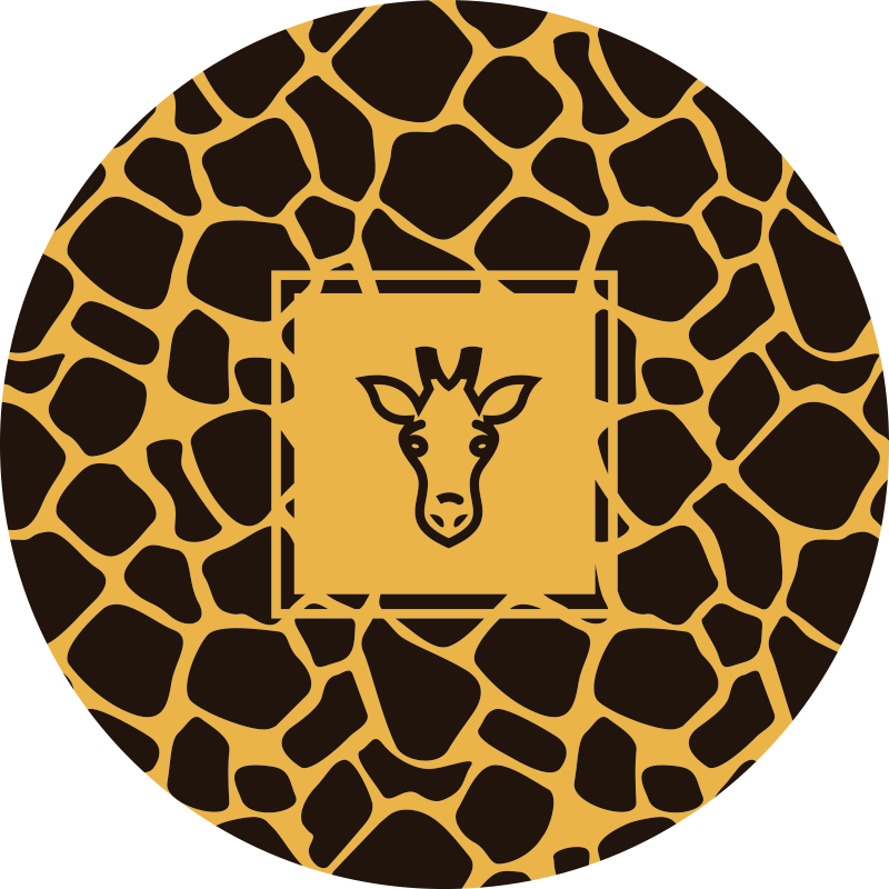 Giraffenpatroon rond vinyl vloerkleed dierenprint - TenStickers