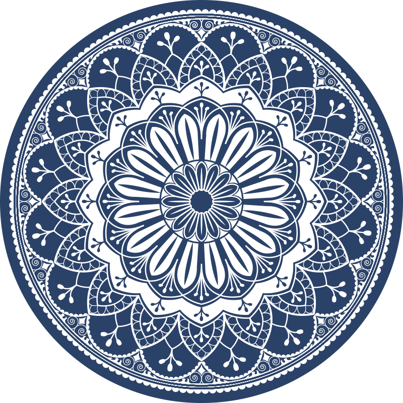 Marine botanische compositie vinyl tapijt mandala - TenStickers