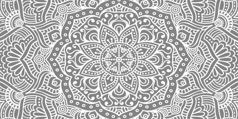 Sierlijk grijs patroon vinyl tapijt mandala - TenStickers