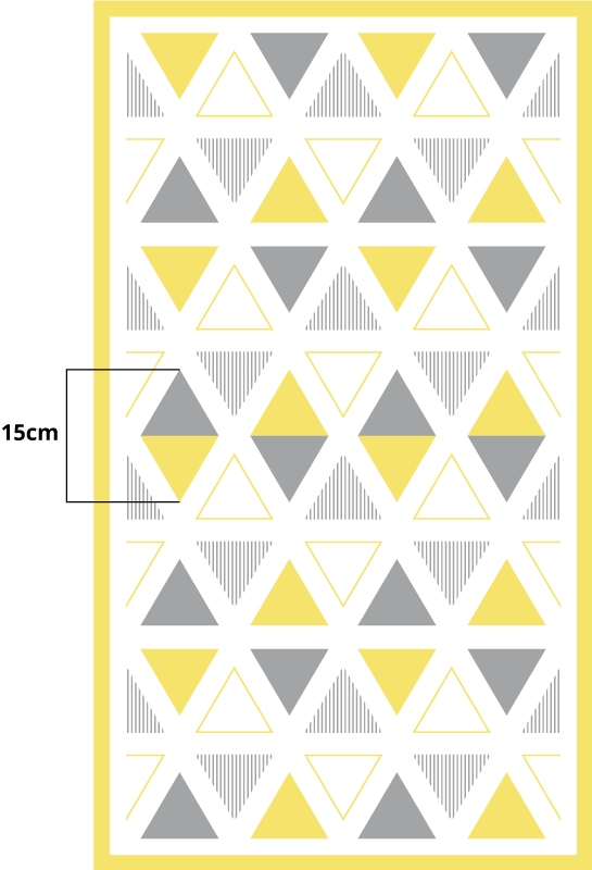 Geel driehoekpatroon vinyl tapijt geometrisch - TenStickers