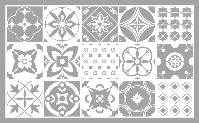 Grijs elegant vinyl tapijt tegels - TenStickers