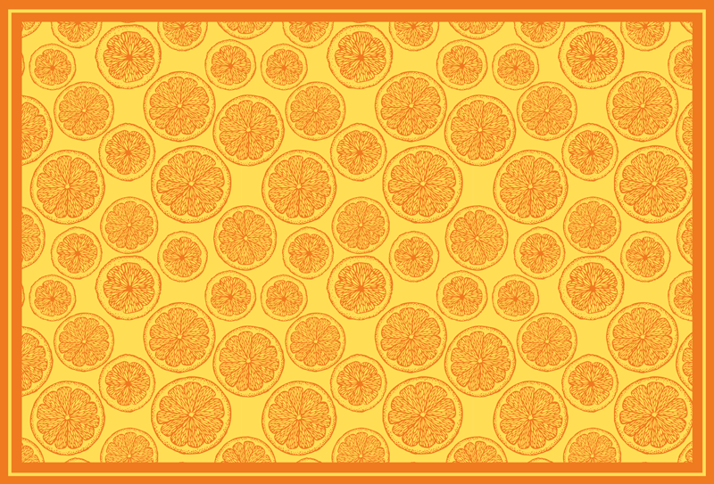 Vinyl tapijt bloemen en planten citrus schijf idee - TenStickers