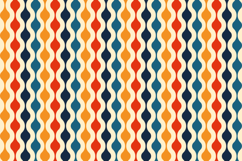 Gebogen kleurgolven vinyl tapijt woonkamer - TenStickers