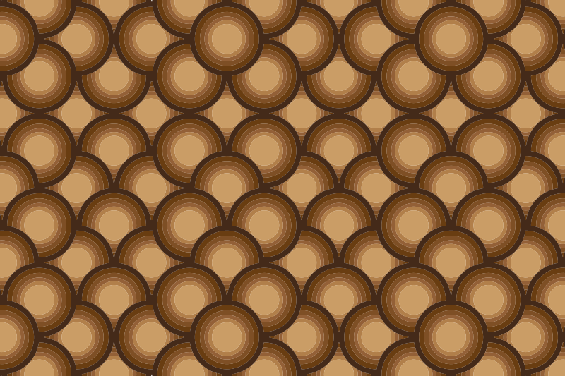 Jaren 70 vinyl tapijt 70s bruine cirkels - TenStickers