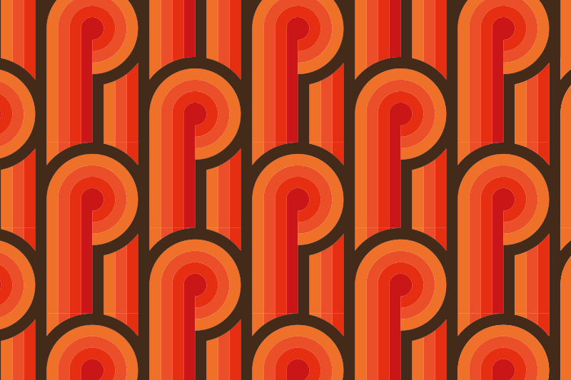 Retro gebogen patronen vinyl tapijt antiek - TenStickers