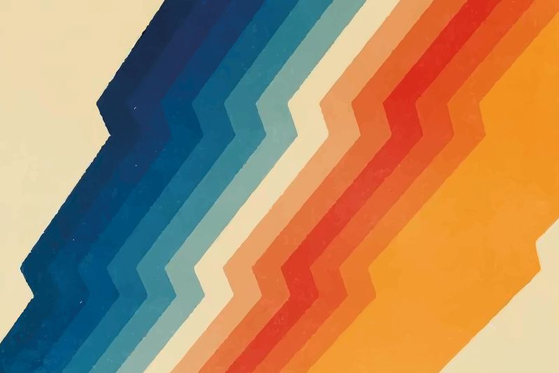 Dynamische zigzag vinyl tapijt woonkamer - TenStickers