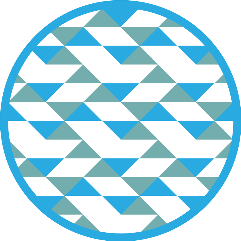 Blauwe en groene elementen vinyl tapijt geometrisch - TenStickers