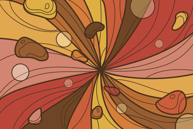 Wervelende bloem vinyl tapijt antiek - TenStickers