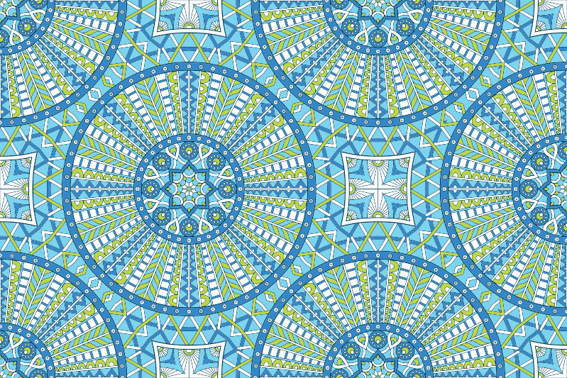 Stijlvolle geometrische patronen vinyl tapijt mandala - TenStickers