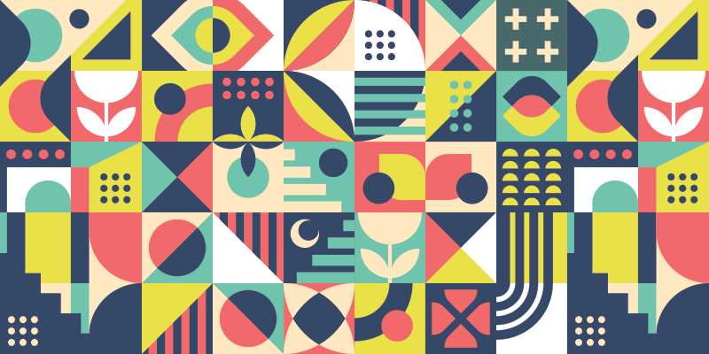 Vinyl tapijt geometrisch levendige vormen - TenStickers