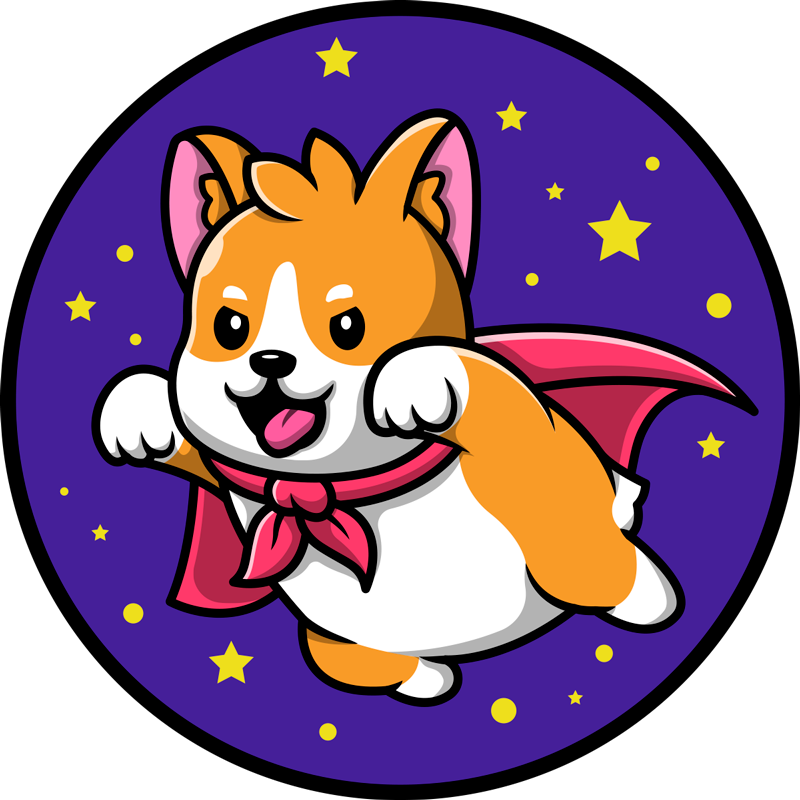 Superheld corgi vinyl tapijt kind - TenStickers