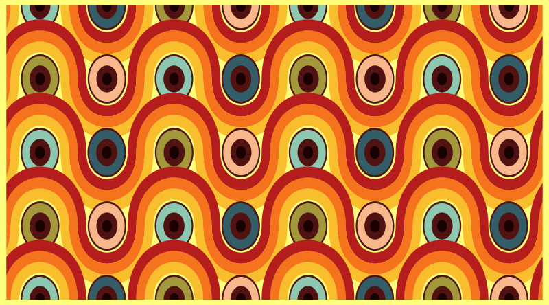 Kleurrijk golvend motief vinyl tapijt antiek - TenStickers