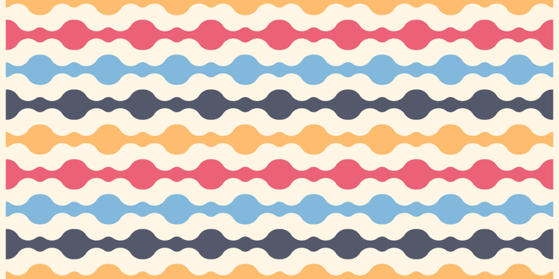 Vinyl tapijt geometrisch 70's golven - TenStickers