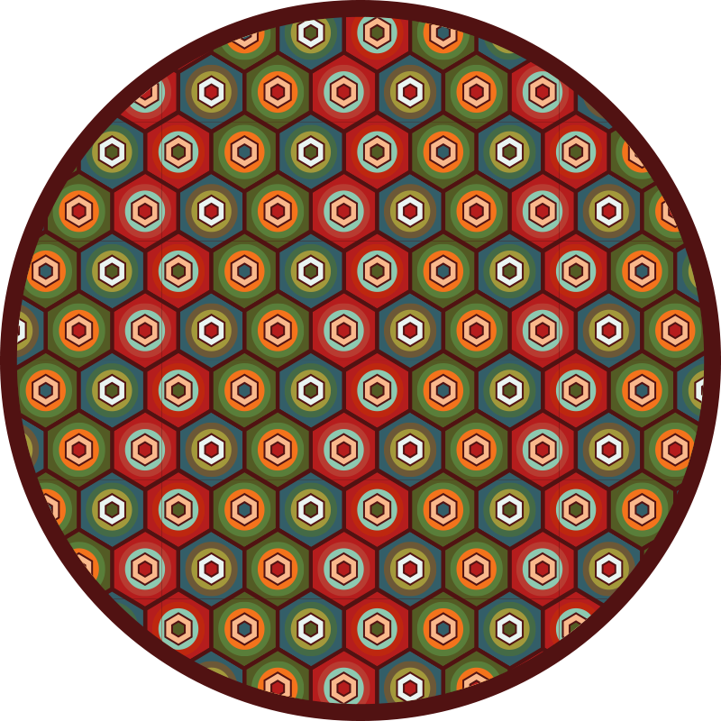 Zeshoekig kleurenpatroon vinyl tapijt geometrisch - TenStickers