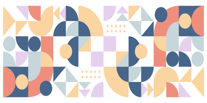 Abstracte vormen spelen vinyl tapijt geometrisch - TenStickers